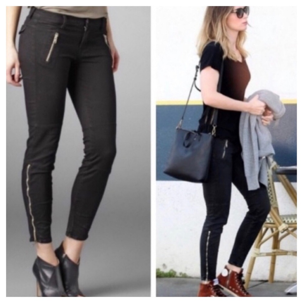 J Brand Agnes Zipper Grey Stealth Stretch Size 27